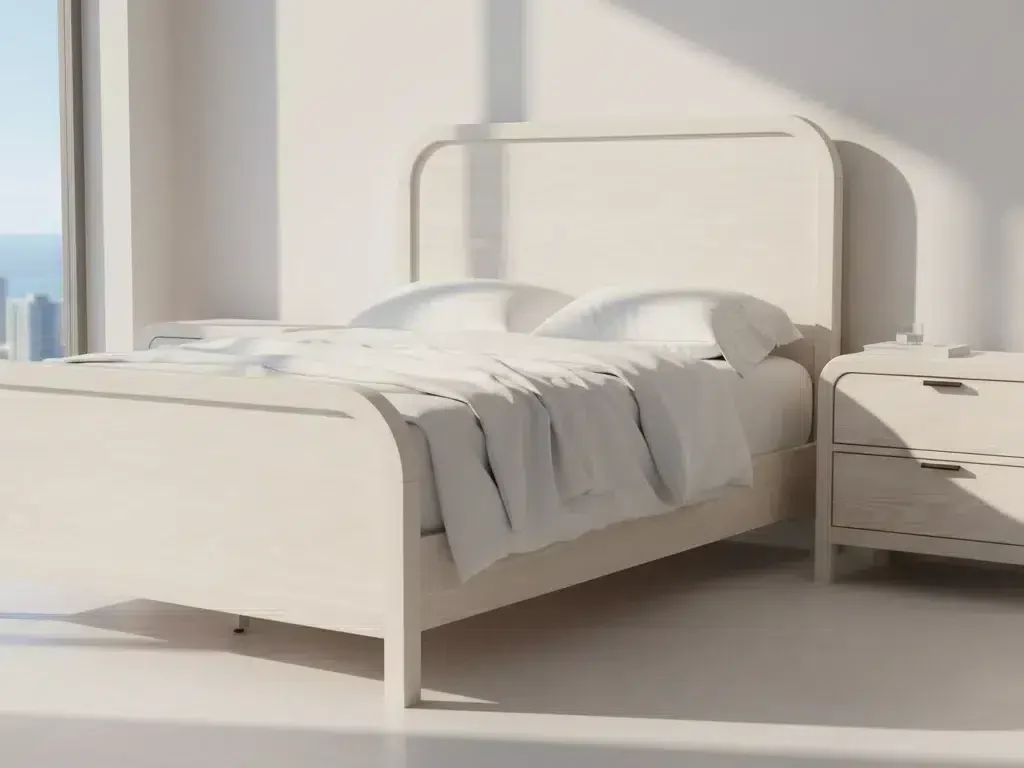 Drake Curved White Bed Modus Furniture
