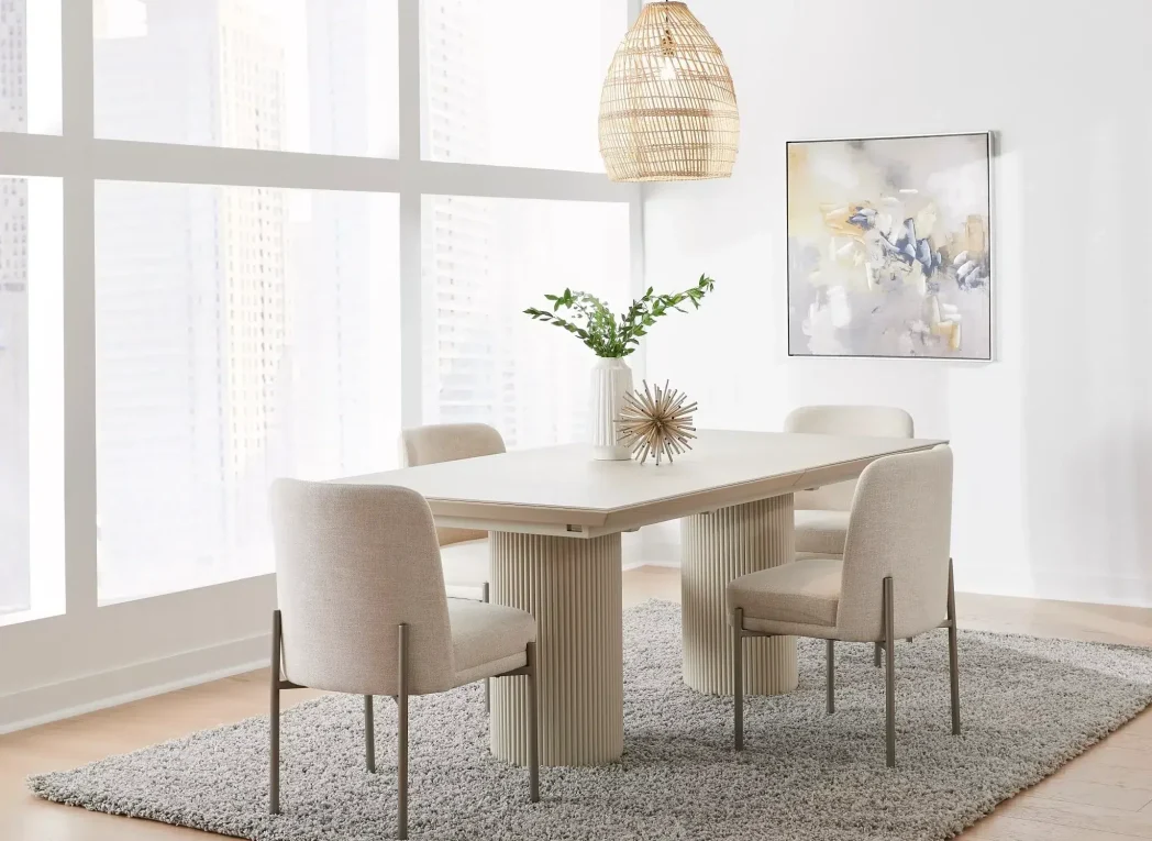 Cannon White Stone Dining Table