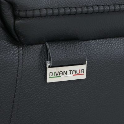 black leather sofa made in Italy