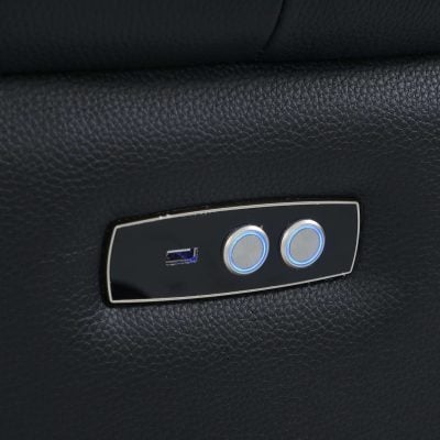 Divanitalia Valentino Black Italian Leather Sofa