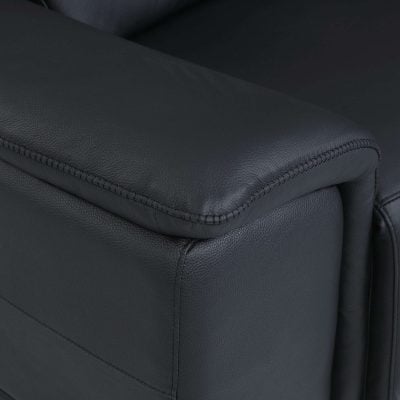 Divanitalia Valentino Black Italian Leather Sofa
