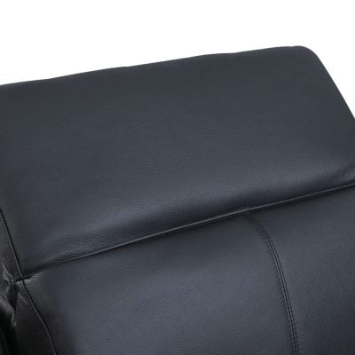 Divanitalia Valentino Black Italian Leather Sofa