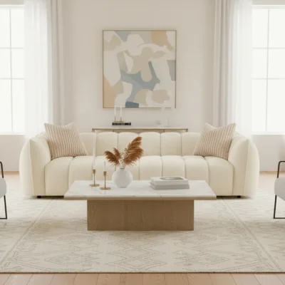 Winchester Boucle Off White Sofa & Chair