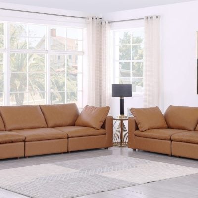 Divanitalia Cervaro Cognac Leather Modular Sofa