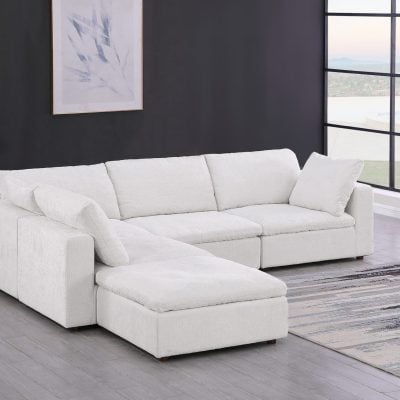 Divanitalia Claverti 5 Pc Modular Beige Sectional Sofa