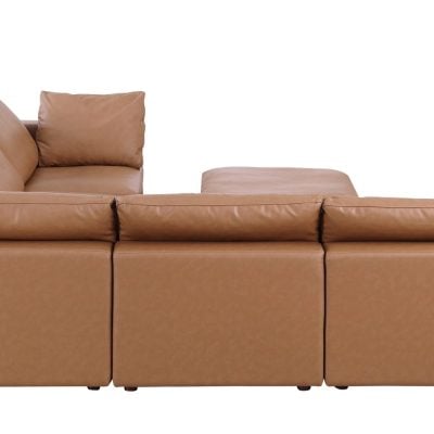 Divanitalia Cervaro Cognac Leather Modular Sectional Sofa