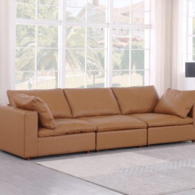 Divanitalia Cervaro Cognac Leather Modular Sofa