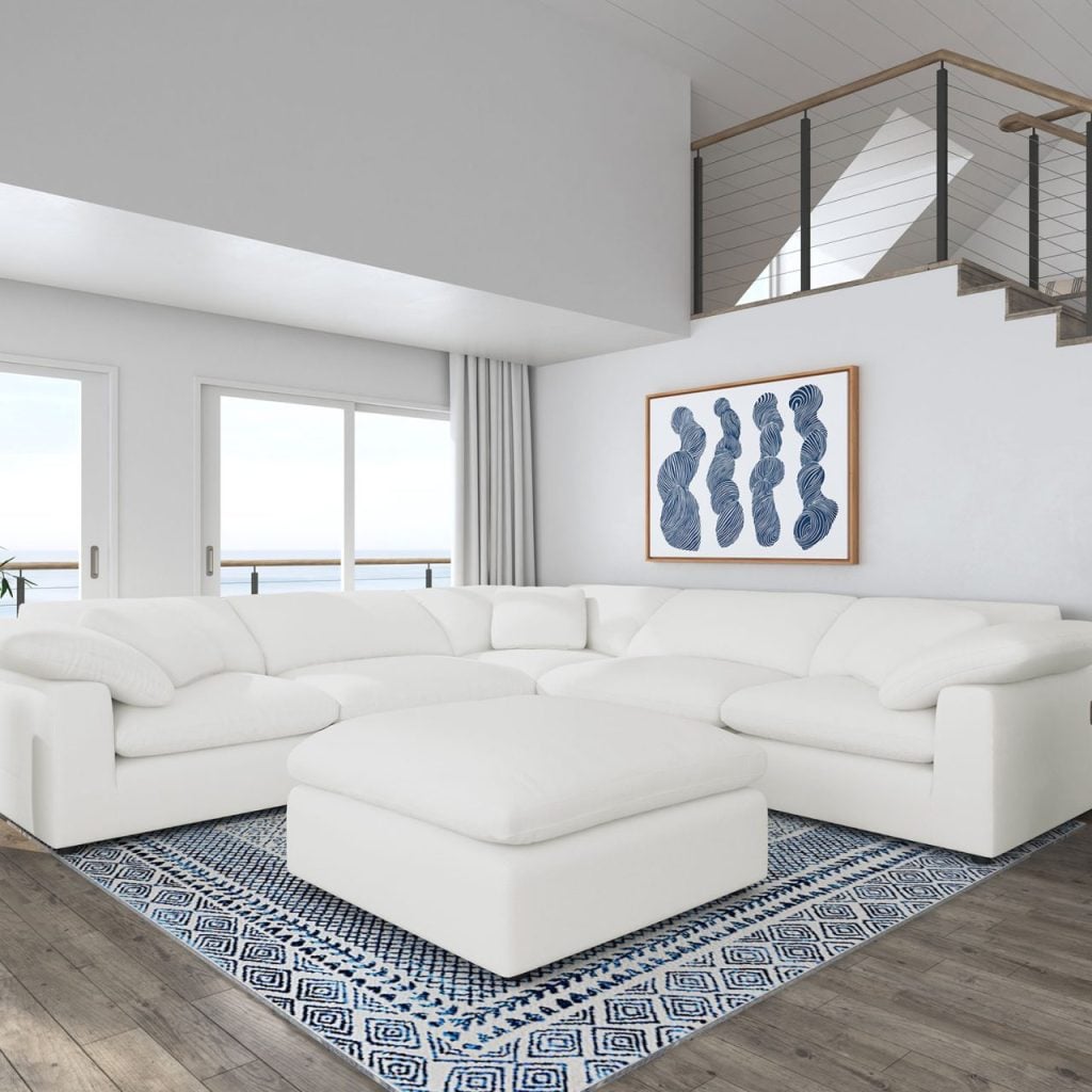 Raleigh White Boucle Cloud Modular Sofa