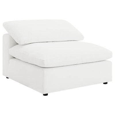 Raleigh White Performance Boucle Armless Sofa