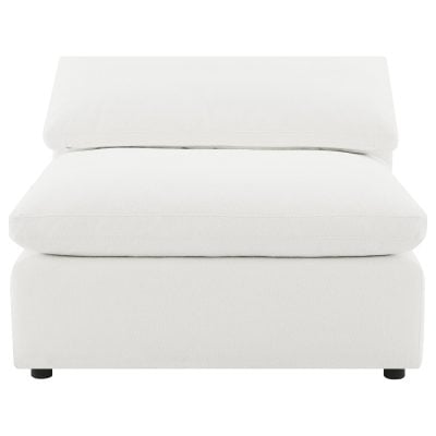 Raleigh White Performance Boucle Armless Sofa