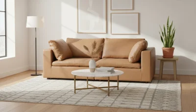 Divanitalia Cervaro Cognac Leather loveseat