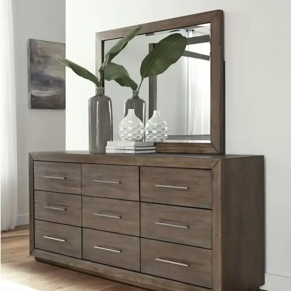 Melbourne Dark Pine Bedroom Dresser Mirror