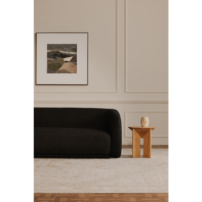 Faye Curved Black Boucle Sofa