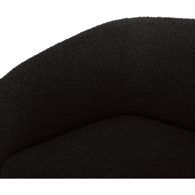 Faye Curved Black Boucle Sofa