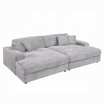 Hilde Beige Velvet Chaise Lounge Sofa