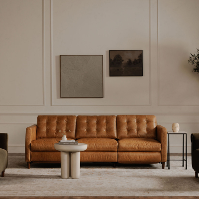 Bridgers Brown Leather Reclining Sofa