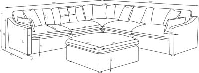 Hobson Gray Modular Cloud Sectional Couch