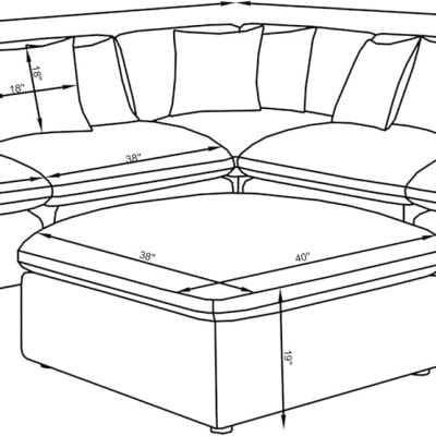 Hobson Gray Modular Cloud Sectional Couch