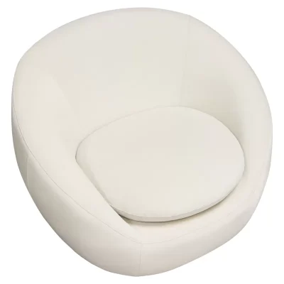 Celine Cream Velvet Barrel Swivel Chair