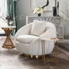 Celine Cream Velvet Barrel Swivel Chair