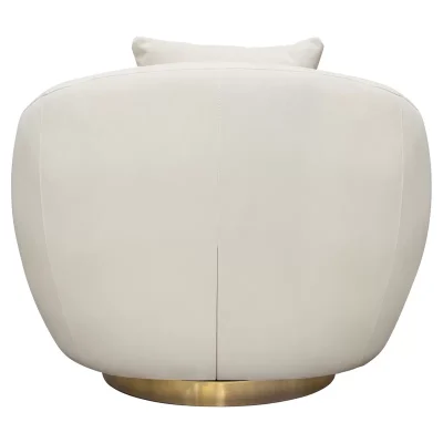 Celine Cream Velvet Barrel Swivel Chair