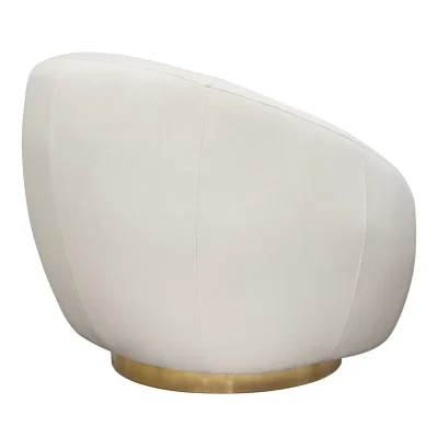 Celine Cream Velvet Barrel Swivel Chair