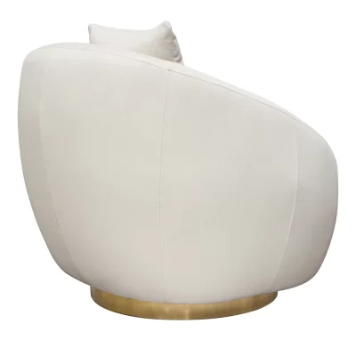 Celine Cream Velvet Barrel Swivel Chair