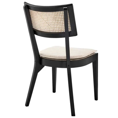 Caledonia Wood Dining Chair in Black Beige