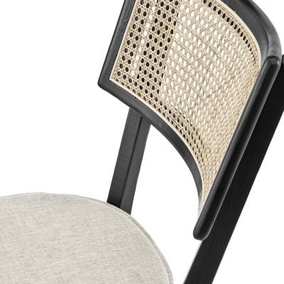 Caledonia Wood Dining Chair in Black Beige
