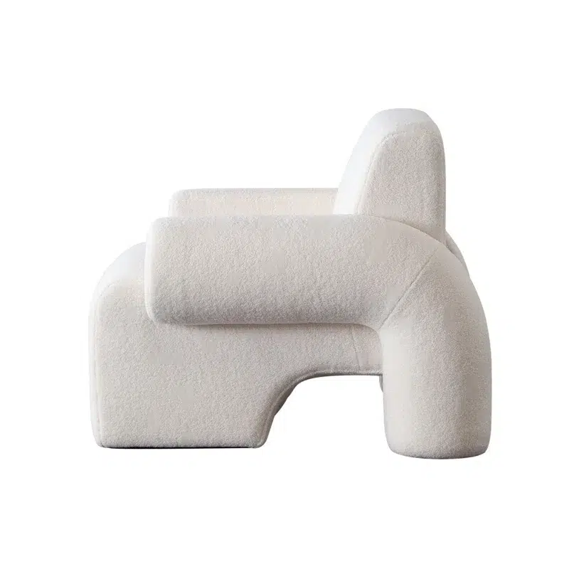 Noa Ivory White Sherpa Accent Chair