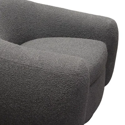 Pascal Gray Boucle Swivel Barrel Chair