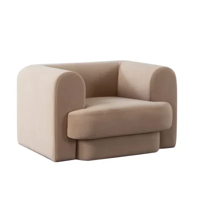 Form Light Brown Velvet Lounge Chair