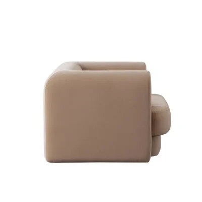 Form Light Brown Velvet Lounge Chair