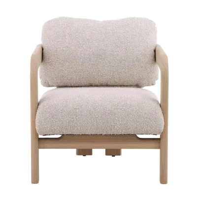 Chavez Cream Boucle & Light Wood Occasional Chair