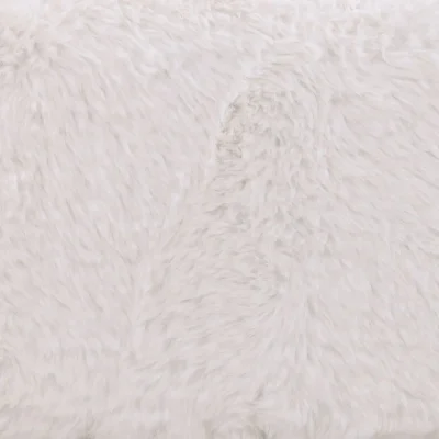 Felicia Light Wood & White Fur Accent Chair