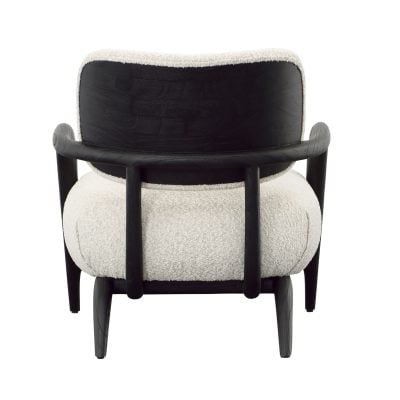 Arcona White Boucle & Black Mindi Wood Chair