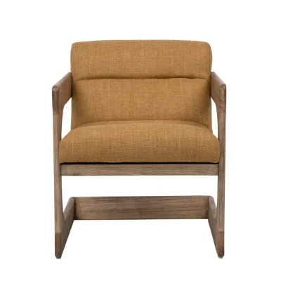 Bridges Mustard Performance Fabric Ash Wood Chair