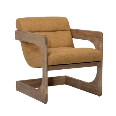 Bridges Mustard Performance Fabric Ash Wood Chair