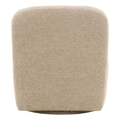 Darrel Beige Swivel Chair With Hardwood Base