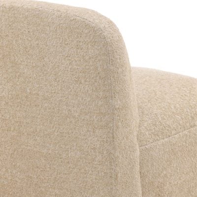 Darrel Beige Swivel Chair With Hardwood Base