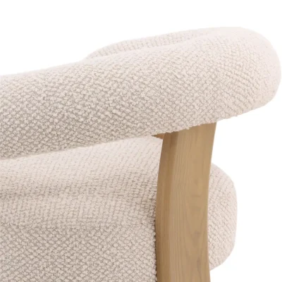 Frankie Cream Boucle & Natural Wood Accent Chair