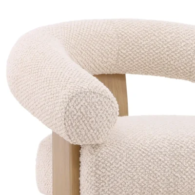 Frankie Cream Boucle & Natural Wood Accent Chair