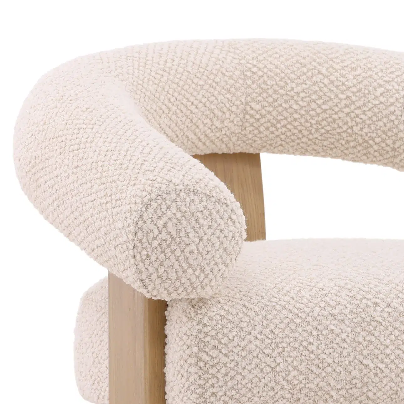 Frankie Cream Boucle & Natural Wood Accent Chair
