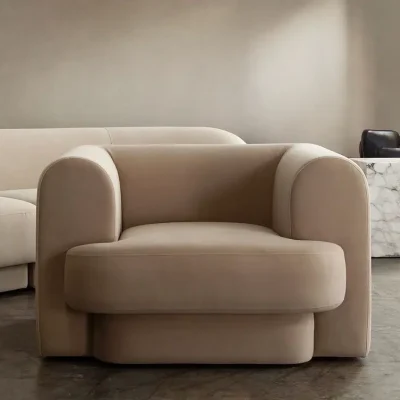 Form Light Brown Velvet Lounge Chair