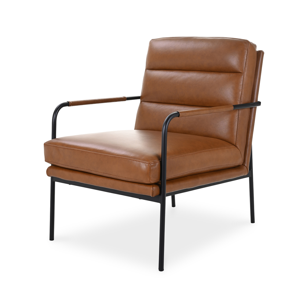 Verlaine Brown Leather Arm Chair