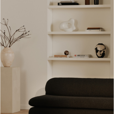 Scout Low Profile Black Boucle Sofa Set