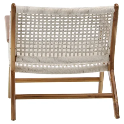 Calvin Natural Wood & White Rope Chair