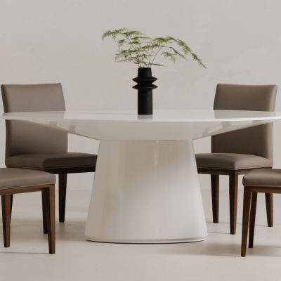 Otago Oval Gloss White Dining Table