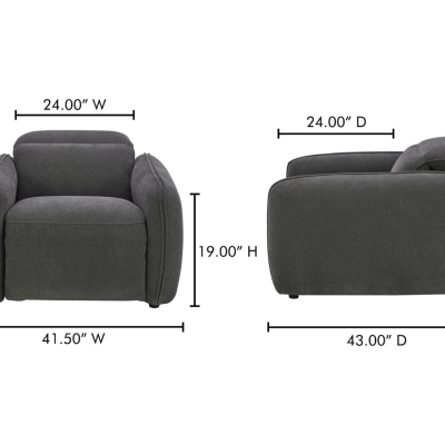 Eli Power Recliner Sofa Dusk Grey