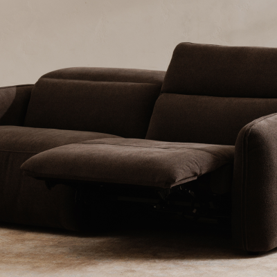 Eli Soft Fabric Dark Gray Power Recliner Sofa